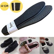 Resim ipekbazaar 12 Çift Siyah Yün Keçe Panduf Patik Tabanı Hobi Örgü Taban 