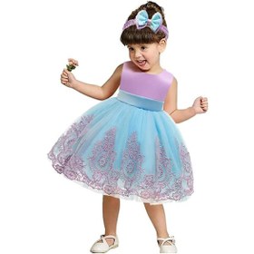 Resim Cbtxglobal Kız Bebek Straplez Fiyonklu Prenses Abiye Elbise + Saç Bandı (534303064) 