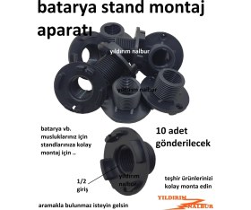 Resim Yıldırım 10'lu Batarya Standı Musluk Bağlama Aparatı Uzun Ömürlü Kullanım için Dayanıklı ve Ergonomik 