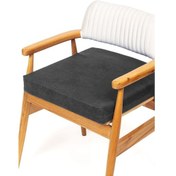 Resim 50x50x8cm Sandalye Minderi Dayanaklı Fermuarlı Yıkanabilir Kumaş Bahçe-balkon Minderi 1adet Antrasit 