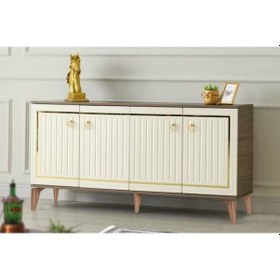 Resim 4 Kapılı Duru Ceviz/krem Konsol Krem - Ceviz 