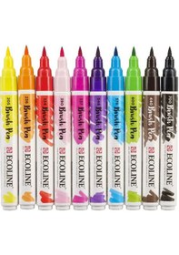 Resim Talens Ecoline Brush Pen Fırça Uçlu Kalem Seti 10 Renk Brıght Col 