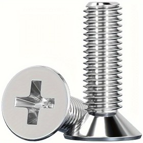 Resim Junter Phillips Düz Başlı Gömme Makine Vidaları - M2 M2.5 M3 Boyutlar, Kütük Bitiş, 304 Paslanmaz Çelik, Dayanıklı Bağlantı Elemanları, DIY Projeleri / Makine / Elektronik İçin, Profesyoneller & Hobiler İçin İdeal 