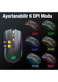 Resim Fırsatkolik Hxsj A869 7200DPI Ayarlanabilir Rgb Işık Gaming Oyuncu MOUSE-(5775) 