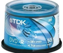Resim TDK DVD-R 4.7GB 16X 50 Cakebox 