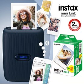Resim Fujifilm Instax mini Link Mavi Akıllı Telefon Yazıcısı ve 20'li mini Film 