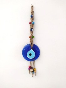 Resim Hasır Nazar Duvar Süsü Karışık Renkli Boncuk Nazarlık Duvar Dekoru 13035 