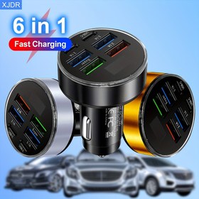 Resim XJDR Çoklu Port 2PD 4USB Araba Şarj Cihazı Hızlı Şarj PD QC3.0 USB C Araba Telefon Şarj Cihazı Tip C Adaptörü Arabada 