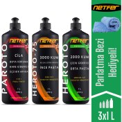 Resim Netfer 3'lü İnce Orta Pasta Cila Set - 3x1 L 