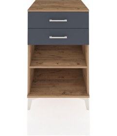 Resim Kronos Komodin Tek Raflı 2 Çekmeceli 60x59x96 Çam-antrasit Çam 