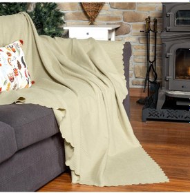 Resim Mikrofiber Şönil Fitilli Minimalist Koltuk Örtüsü - 175x215 Cm, Çift Taraflı, Kaymaz, Terletmez Krem krem 