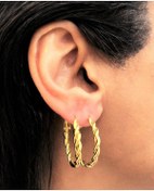 Resim GOLD KAPLAMA KALIN BURGU MODEL 15 MM HALKA KÜPE-00HK87 Çok Renkli 