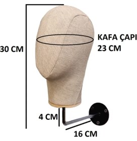 Resim Manken İstanbul Duvara Monte Bayan Kumaş Kaplı Kafa Mankeni 