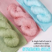 Resim 1 adet Mulberry İpek Dantel İpi, 280g, Yaz Kısa Kollu Örgü İpi, Hafif ve Yumuşak, Canlı Renkler, DIY El Sanatları ve Giyim için İdeal, Yaz Giyim Malzemeleri|Canlı Renkler|İpek Kalın İpi, Dantel İpi 