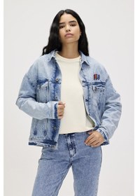 Resim Adelina Ocean Blue Kadın Denim Ceket-okyanus Mavi Denim 