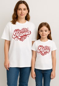 Resim SVART WEAR MAMA MINI Anne Kız Kombin Tişört Takımı T-Shirt Twin Anne Kız Çocuk Oversize MAMA MINI (TEKLİ FİYAT) 