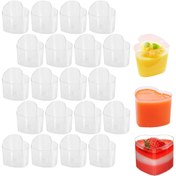 Resim 20 Adet Kalp Şeklinde Mini Şeffaf Plastik Tatlı Kapları, 2.4oz - Parfaitler, Aperatifler, Kekler, Dondurma, Yoğurt, Puding İçin Mükemmel - Tek Kullanımlık veya Yeniden Kullanılabilir, Paslanmaz PS Malzeme, Servis ve Lezzetleme için Çok Amaçlı, 