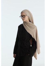 Resim Mirsoy Scarf İpeksi Jakar Şal Mira Desen Açık Vizon 