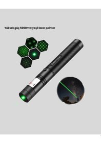 Resim Yüksek Güçlü Yeşil Lazer Pointer 5000mw Şarjlı Diğer 