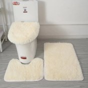 Resim DouranShop No.6 Stili Yeni Emici Banyo Tuvalet Kapağı Wc Halı Banyo Tuvalet Kapağı 3 Parça Düz Renk Kaymaz Banyo Paspas Kış Banyo Malzemeleri (Yurt Dışından) 