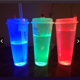Resim Parti Led Şişe Bardak Altlığı 6cm Parlak 4 LED Flaş Dekor Işık 7 Renk 