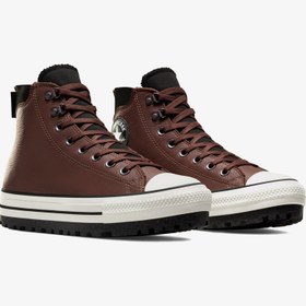 Resim Converse Chuck Taylor All Star City Trek Su Geçirmez Unisex Kahverengi Deri Bot 