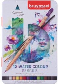 Resim Bruynzeel Expression Aquarelle 12 Renk Kuru-sulu Boya Kalem Seti 