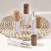 Resim 1 adet, 5ml/10ml Gelişmiş Ahşap Desenli Kapaklı Sprey Cam Dağıtım Şişesi Boş Şişe, Parfüm Dağıtımı, Örnek Dağıtım Şişesi için Uygun, Seyahat ve Paket Servisi için Uygun 