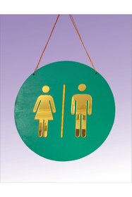 Resim Yalıgraf Reklam Tabela WC Tuvalet Yazısı Ahşap ve Gold Pleksi 