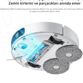 Resim Istasyonlu Çift Döner Paspaslı 4000PA Akıllı Ios-Android Wi-Fi Kontrol Robot Süpürge 
