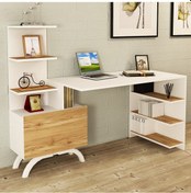 Resim Kalenderdekor1 Kalender Dekor Olivia Çalışma Masası Olv02 Beyaz - Meşe 