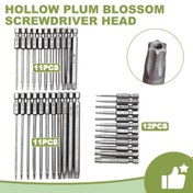 Resim 11par/12par Delikli Yıldız Uzun S2 Vidalama Uçları 50-75-100Mm, Altıgen Gömlekli Vidalama Ucu Seti 
