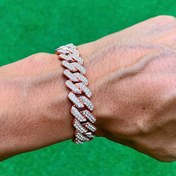 Resim RICH ROSE GOLD DIAMOND MIAMI BRACELET 14mm 