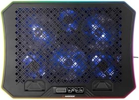Resim Rampage AD-RC34 Metafor Rgb 6 Fanlı Telefon Tutuculu Rgb Işıklı 15-17 Notebook Soğutucu Stand 