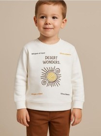 Resim Erkek Çocuk Desert Wonders Baskılı Sweatshirt-16143 Ekru 