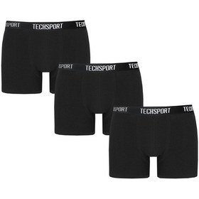 Resim Techsport Boxer Short 3 Pack Erkek Boxer 3'lü Özel Metal Kutusunda Siyah 