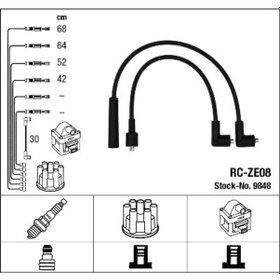 Resim NGK 9848 (RC-ZE08) Atesleme Kablo Seti Rc-Ze08 (Mazda : 323 1.6 Gt 86-89) 8BB718140 RCZE08 (WR345424) 