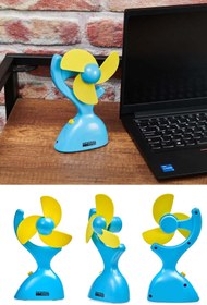 Resim Masaüstü Şarjlı Mini Vantilatör Usb Girişli 10.5cmx18.5cm Mavi Renk NC050 