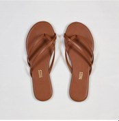 Resim Kadın Taba Çift Bant Günlük Şık Parmak Arası Terlik-4105 Taba 