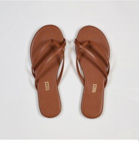 Resim Kadın Taba Çift Bant Günlük Şık Parmak Arası Terlik-4105 Taba 