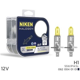 Resim Niken Yellow 12v 55w H1 Halojen Sarı Işık Ampul 2800k 1550 Lumen 