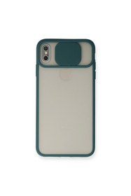 Resim artlab Art İphone Xs Max Kılıf Palm Buzlu Kamera Sürgülü Silikon - Yeşil Lab 