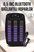 Resim Techno Stock Bluetooth Hoparlör RGB Işıklı USB SD Kart Girişli Taşınabilir 