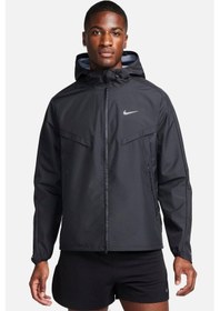 Resim Nike Running Storm Fit Windrunner Hoodie Jacket Erkek Su İtici Kapüşonlu Reflektörlü Yürüyüş Koşu Ceketi Siyah 