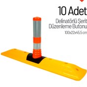 Resim İleri Trafik 10'lu Delinatorlü Şerit Düzenleme Butonu Seti 