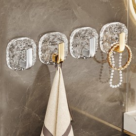 Resim 1/4 adet, Deliksiz Buz Desenli Askılar, Banyo Havlu Askıları, Mutfak Araç Askıları, Duvara Monte Depolama Yapışkan Askılar, 5.59 Cm Çap 