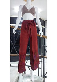 Resim Eren Style Otantik Nakış İşlemeli Harem Şalvar Bulmaca Pantolon 103 Cm -8719 Kiremit 