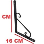 Resim Beşel Ferforje Raf Altı Konsol L Demi̇ri̇ Ayağı Si̇yah 16 X 23 CM (2 Adet) + Vi̇daları 