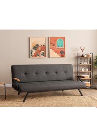 Resim Pafu Zven Üçlü Yataklı Koltuk - Keten Koyu Gri Koyu Gri 