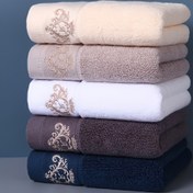 Resim Lüks 5 Yıldızlı Deneyim | 450GSM Yumuşak Nakışlı Havlu - Lüks Taç Deseni, Kalın Pamuk, Ev, Otel ve Seyahat Gereksinimleri için Dikdörtgen Tasarım, Lüks Aksesuar, Modern Nakış, Dayanıklı Nakış 